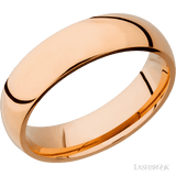 6 mm wide Domed 14K Rose Gold band