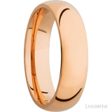 6 mm wide Domed 14K Rose Gold band