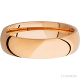 6 mm wide Domed 14K Rose Gold band