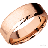 8 mm wide High Bevel 14K Rose Gold band