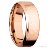 8 mm wide High Bevel 14K Rose Gold band