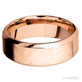 8 mm wide High Bevel 14K Rose Gold band