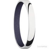 3 mm wide Domed 14K White Gold band featuring a Crushed Orchid sleeve