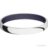 3 mm wide Domed 14K White Gold band featuring a Crushed Orchid sleeve