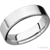 6 mm wide Flat 14K White Gold band