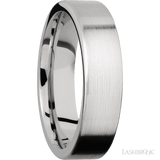 6 mm wide Flat 14K White Gold band