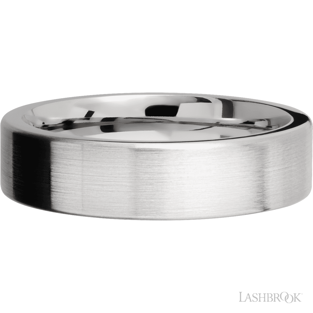 6 mm wide Flat 14K White Gold band