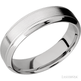 6 mm wide High Bevel Milgrain 14K White Gold band