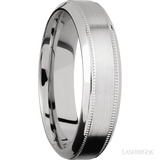 6 mm wide High Bevel Milgrain 14K White Gold band
