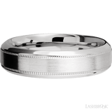 6 mm wide High Bevel Milgrain 14K White Gold band