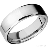 7 mm wide Beveled 14K White Gold band