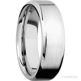 7 mm wide Beveled 14K White Gold band