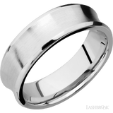 7 mm wide Concave Bevel 14K White Gold band