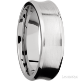 7 mm wide Concave Bevel 14K White Gold band