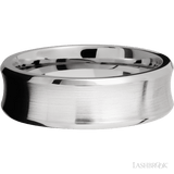 7 mm wide Concave Bevel 14K White Gold band