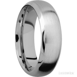 7 mm wide Domed Bevel 14K White Gold band