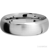 7 mm wide Domed Bevel 14K White Gold band