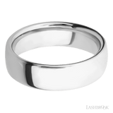 7 mm wide Ultra Comfort (our most comfortable profile) 14K White Gold band