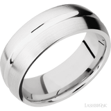 8 mm wide Domed Center Concave 14K White Gold band