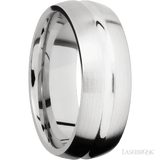 8 mm wide Domed Center Concave 14K White Gold band