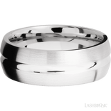 8 mm wide Domed Center Concave 14K White Gold band