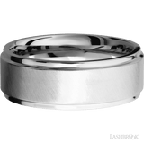 8 mm wide Flat Grooved Edges 14K White Gold band