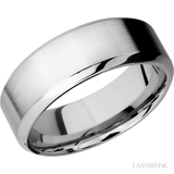 8 mm wide High Bevel 14K White Gold band