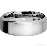 8 mm wide High Bevel 14K White Gold band