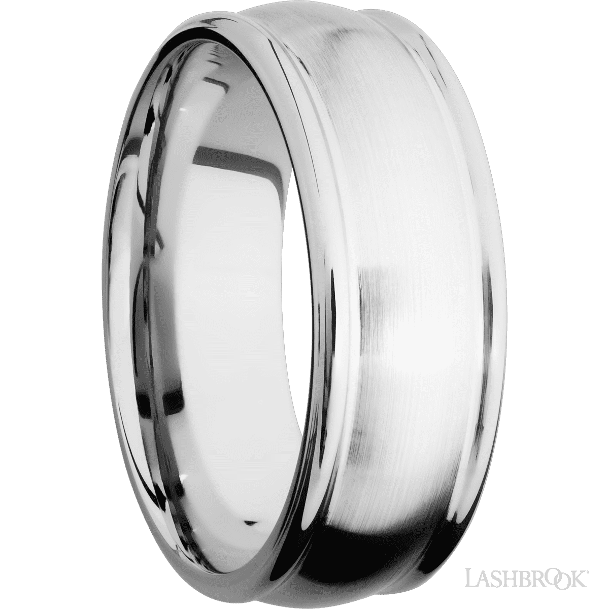 8 mm wide Domed Rounded Edges 14K White Gold band