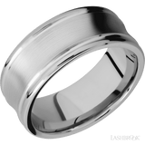 9 mm wide Concaved Center Round Edges 14K White Gold band