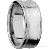9 mm wide Concaved Center Round Edges 14K White Gold band