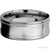 9 mm wide Concaved Center Round Edges 14K White Gold band