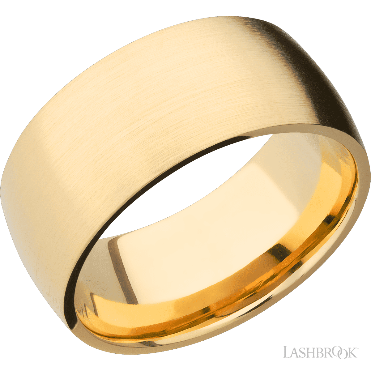 10 mm wide Domed 14K Yellow Gold band