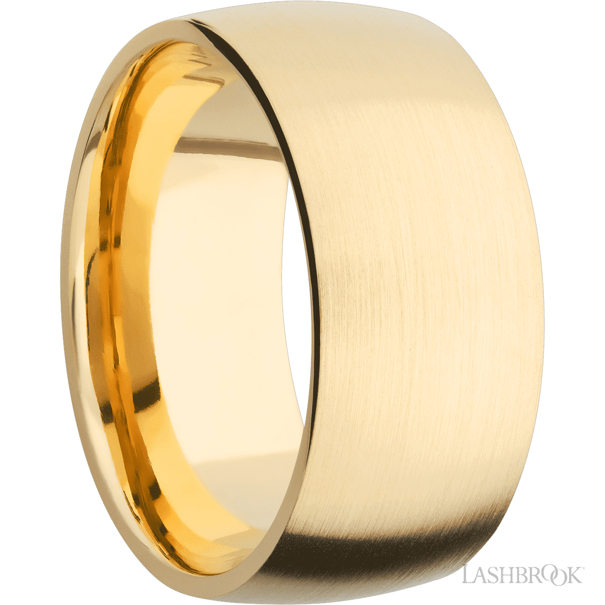 10 mm wide Domed 14K Yellow Gold band