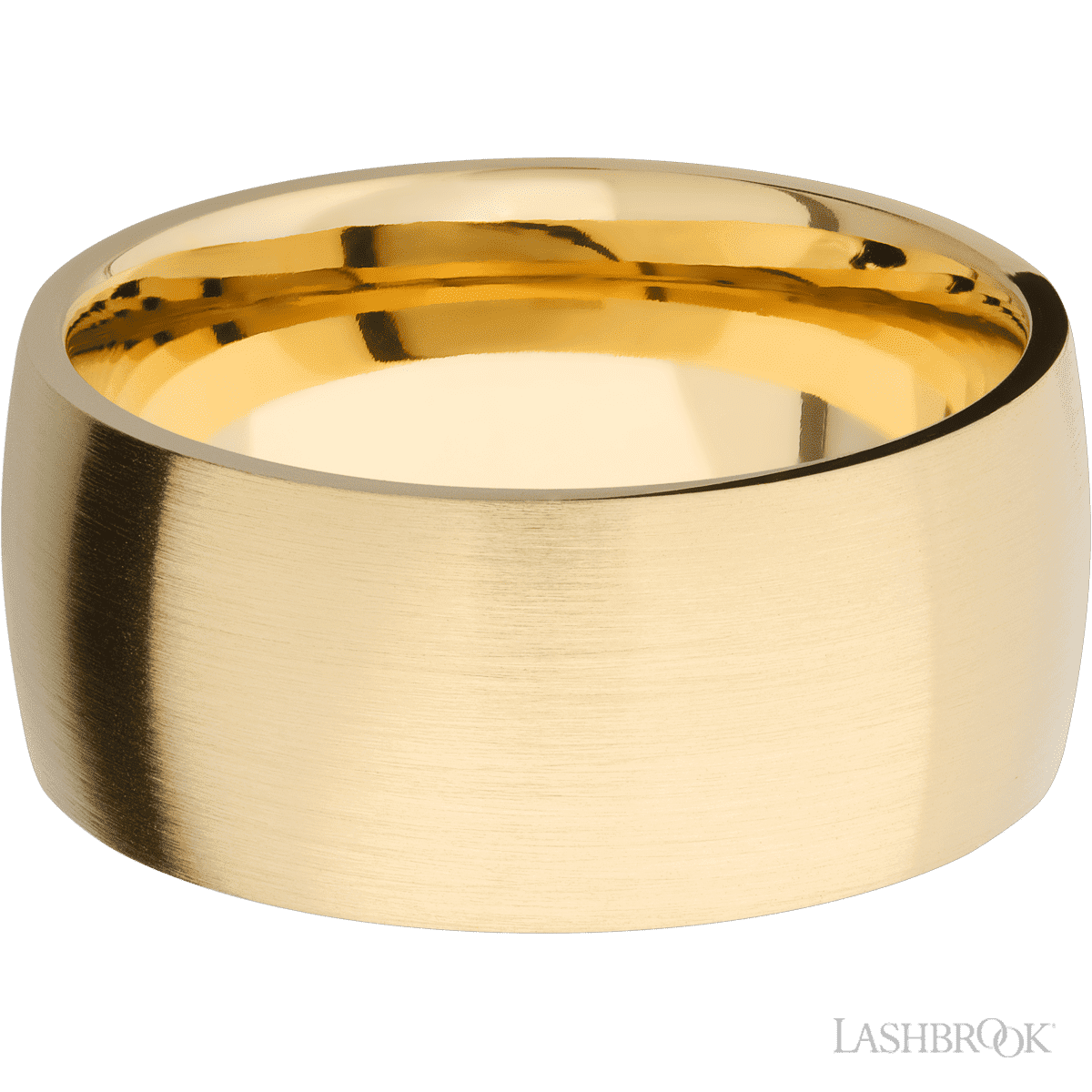 10 mm wide Domed 14K Yellow Gold band