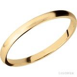2 mm wide Domed 14K Yellow Gold band