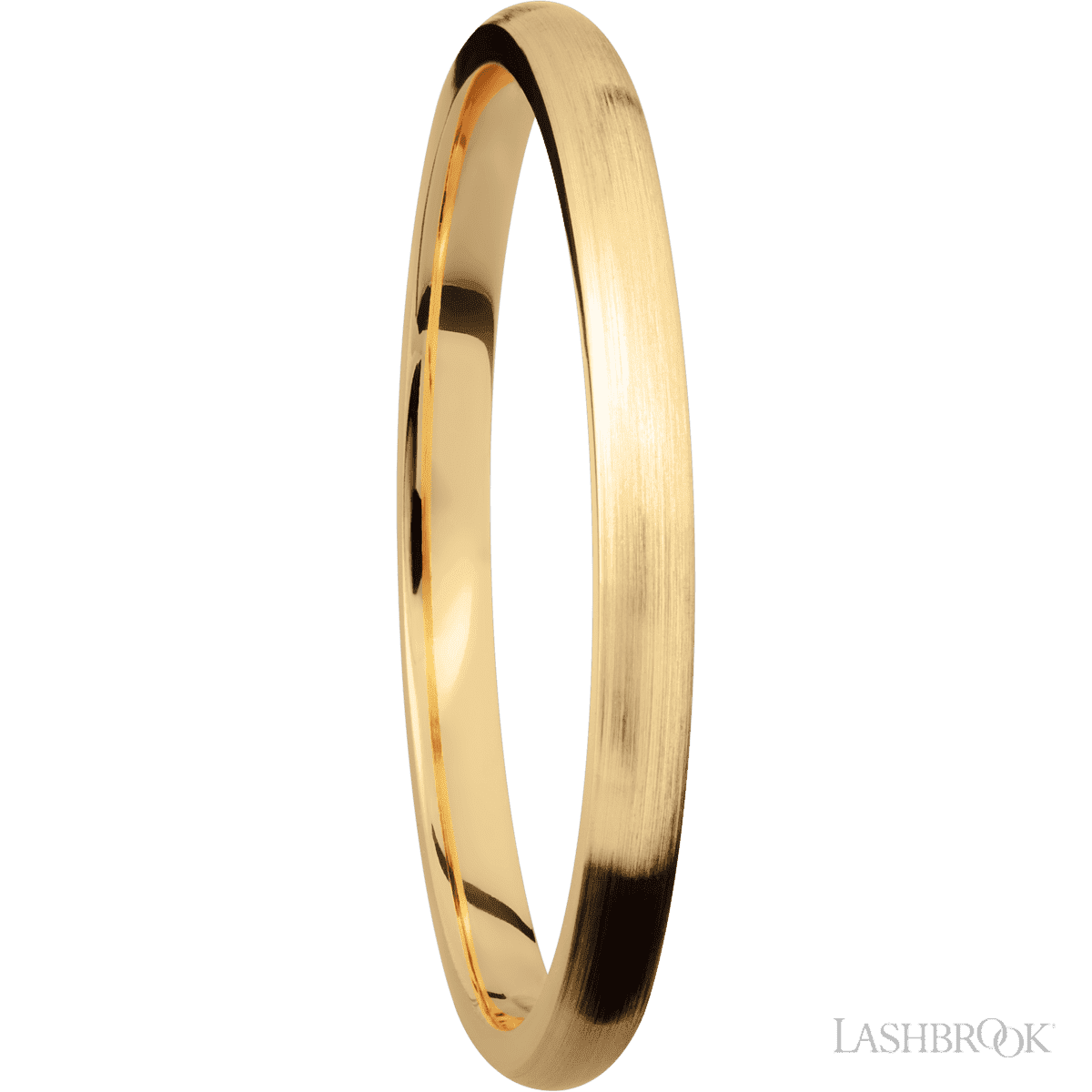 2 mm wide Domed 14K Yellow Gold band
