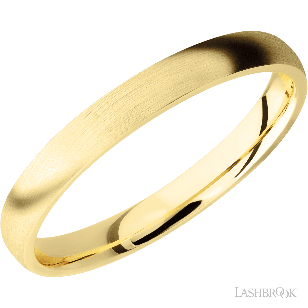 3 mm wide Domed 14K Yellow Gold band