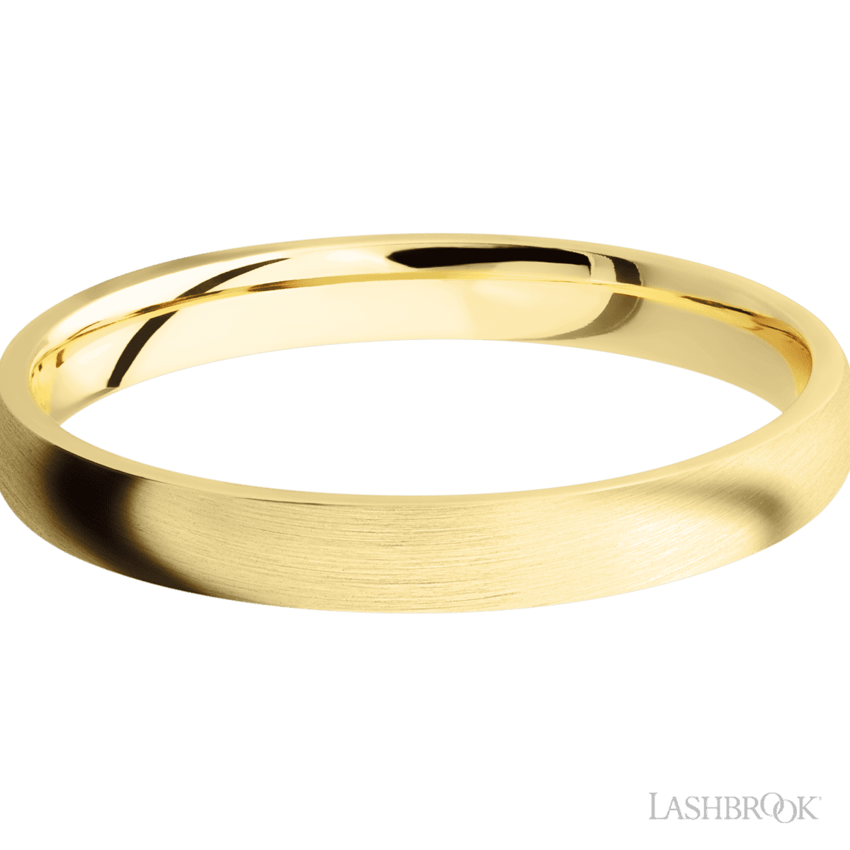 3 mm wide Domed 14K Yellow Gold band