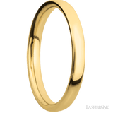 3 mm wide Ultra Comfort (our most comfortable profile) 14K Yellow Gold band