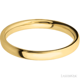 3 mm wide Ultra Comfort (our most comfortable profile) 14K Yellow Gold band