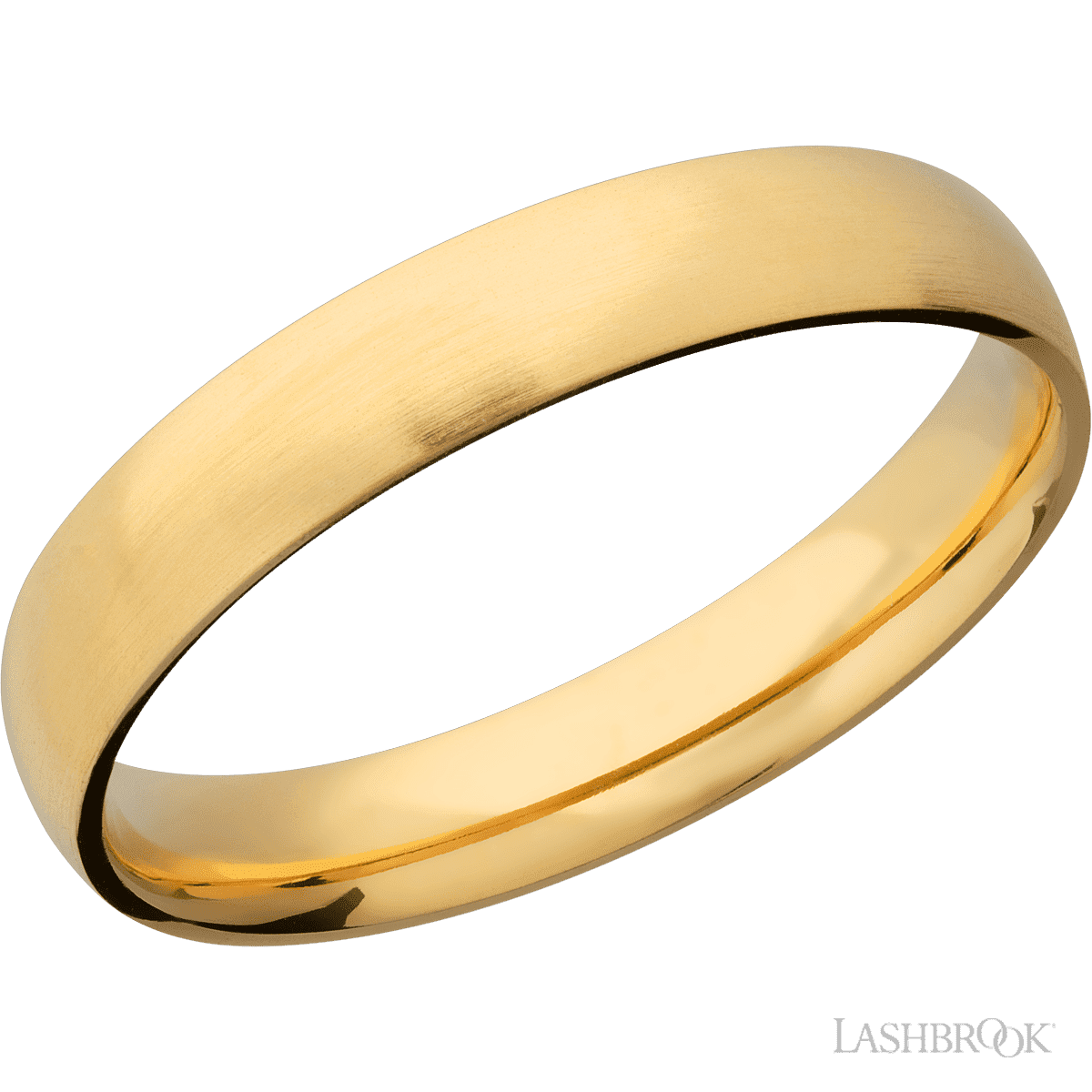 4 mm wide Domed 14K Yellow Gold band