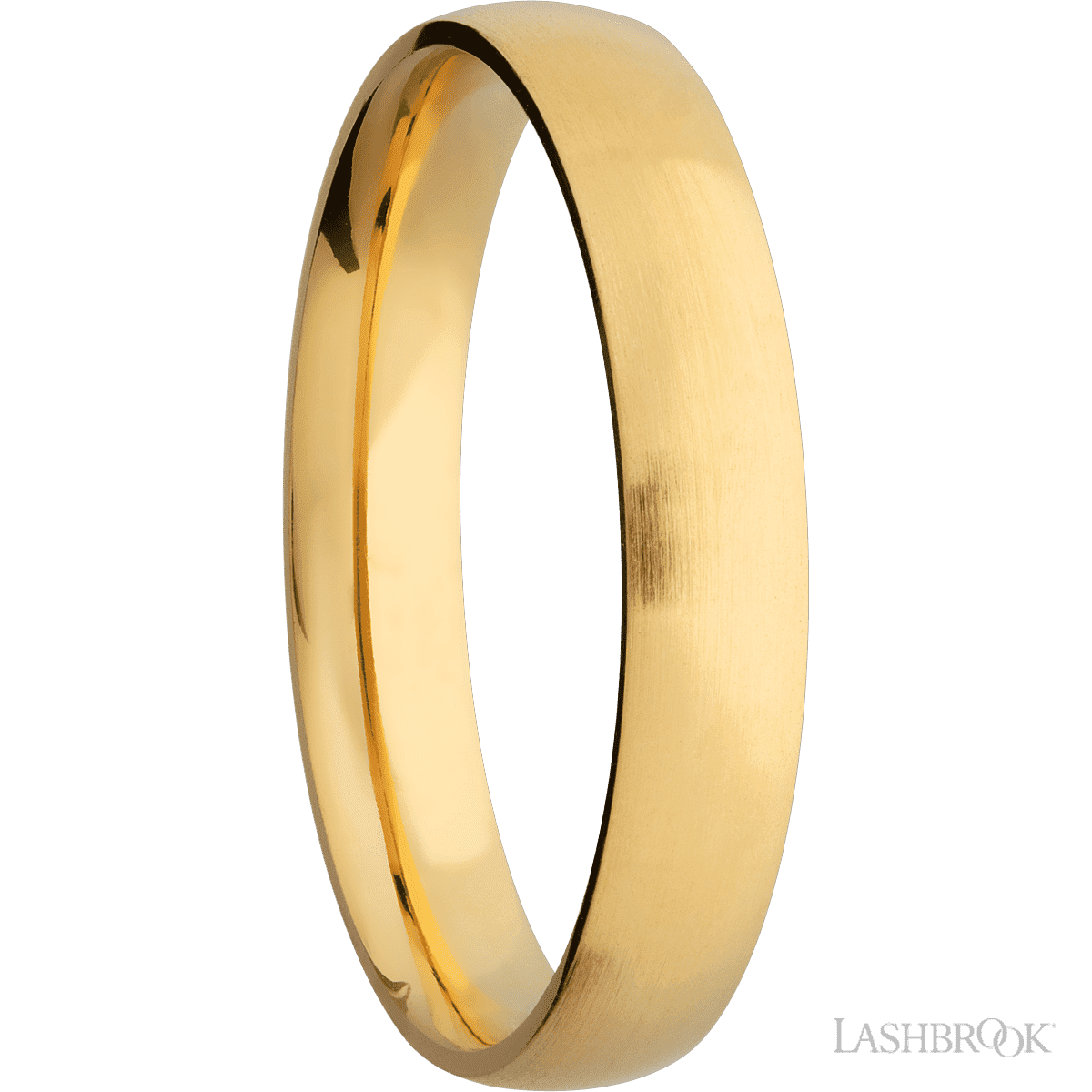 4 mm wide Domed 14K Yellow Gold band
