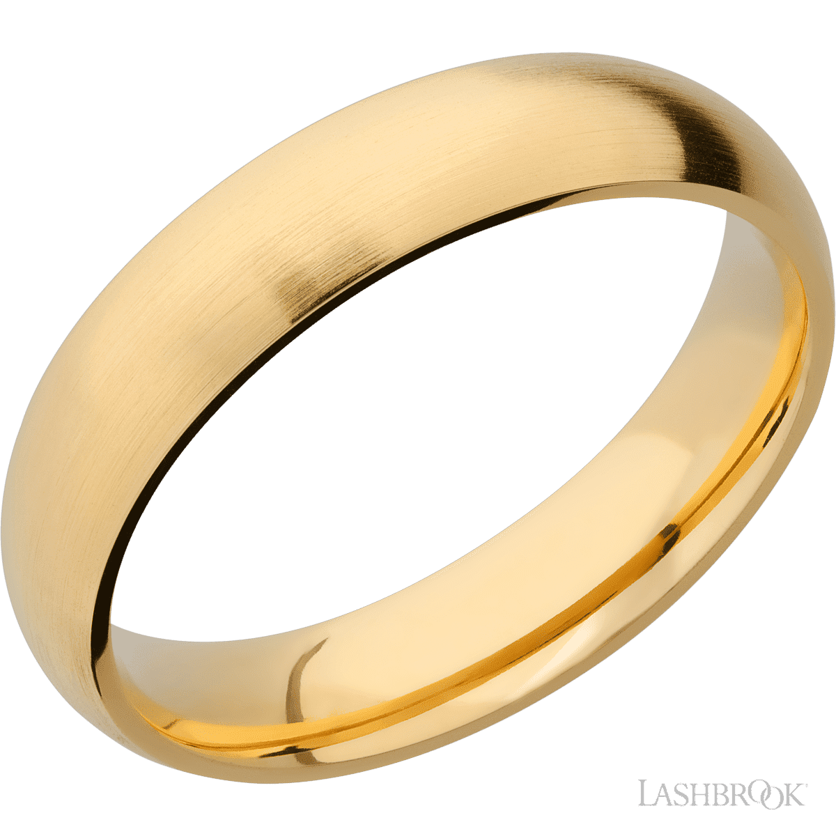 5 mm wide Domed 14K Yellow Gold band