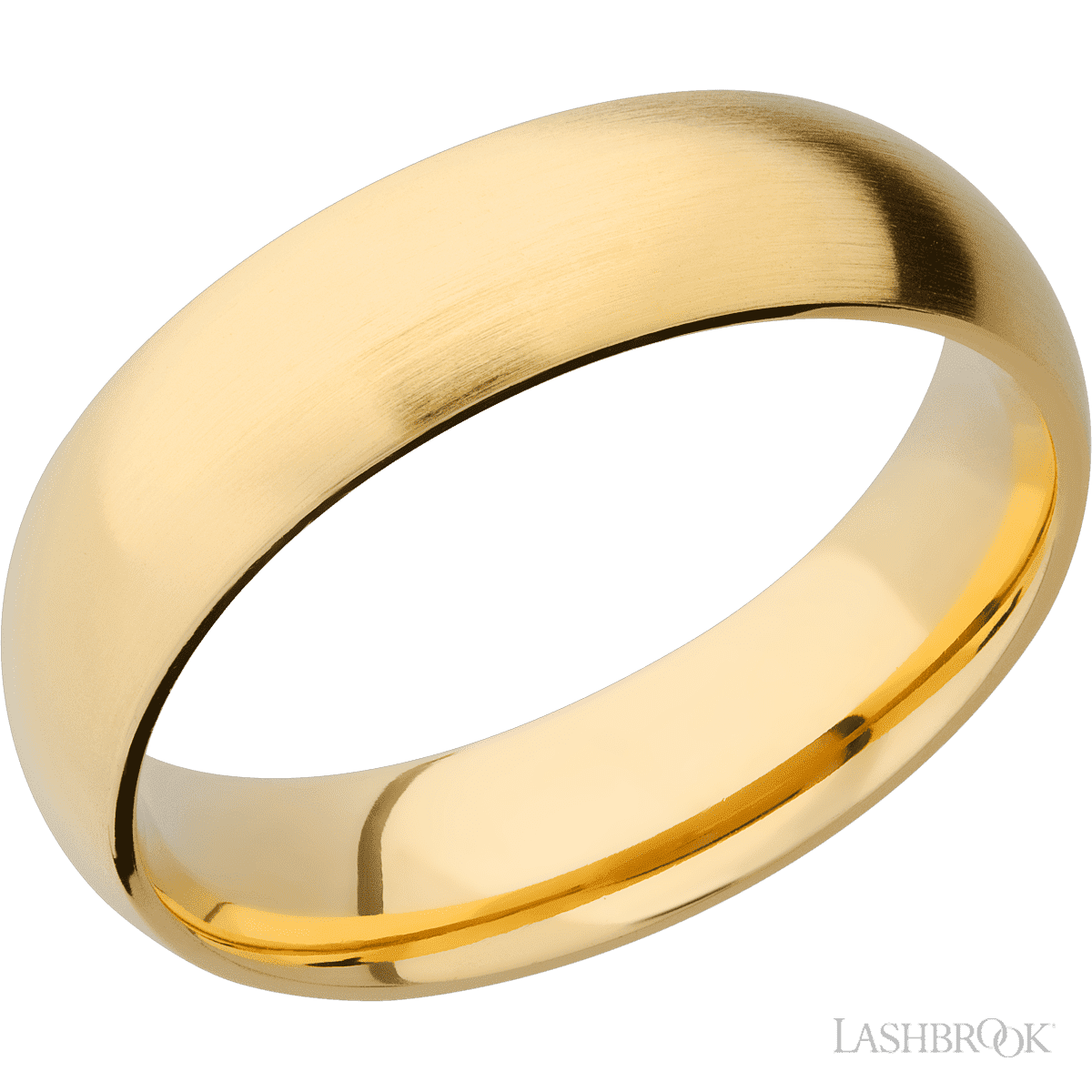 6 mm wide Domed 14K Yellow Gold band