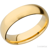 6 mm wide Domed 14K Yellow Gold band