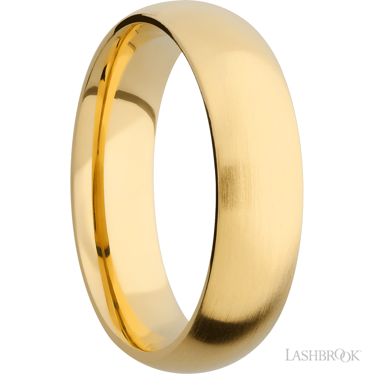 6 mm wide Domed 14K Yellow Gold band