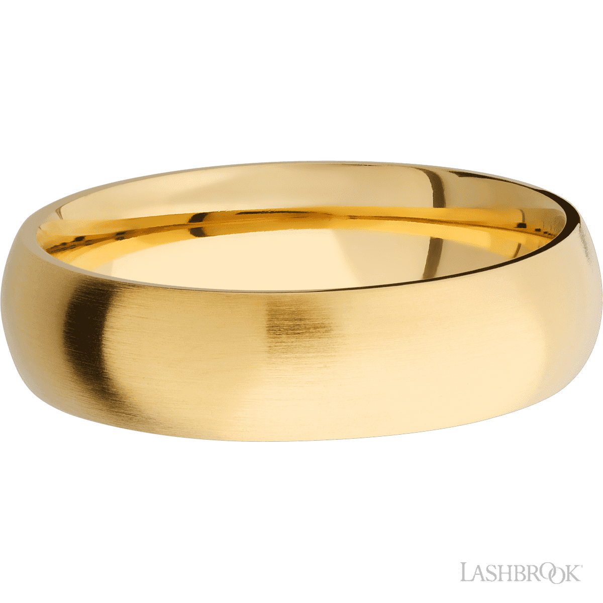 6 mm wide Domed 14K Yellow Gold band