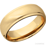 7 mm wide Domed Stepped Down Edges 14K Yellow Gold band