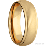 7 mm wide Domed Stepped Down Edges 14K Yellow Gold band